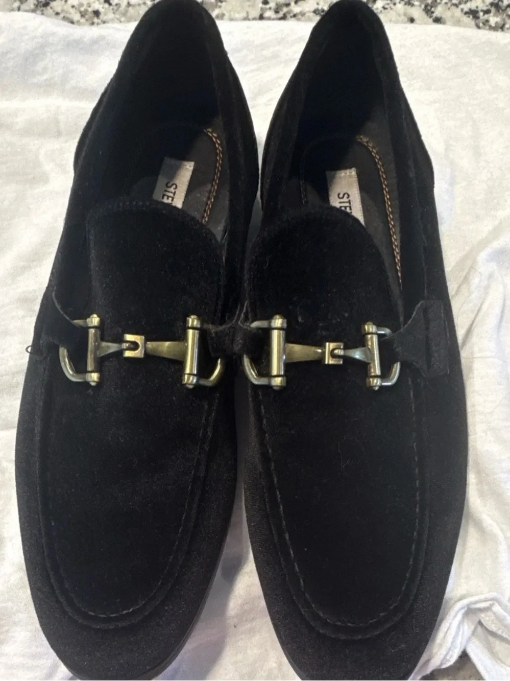 Steve Madden Black Suede Horsebit Loafers